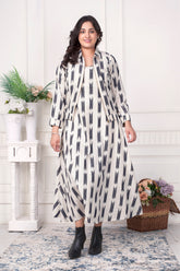 VERSATILE IKAT HANDLOOM ZIPPER JACKET & DRESS SET